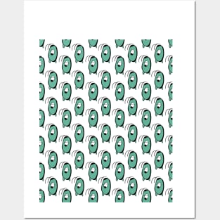 seamless pattern plankton transparan Posters and Art